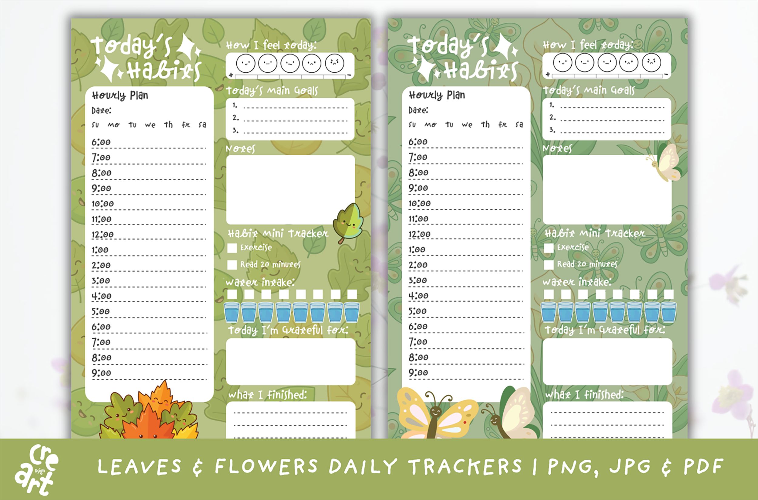 Leaves & Flowers Daily Habit Tracker
