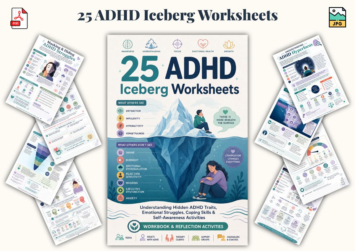 25 ADHD Iceberg Worksheets