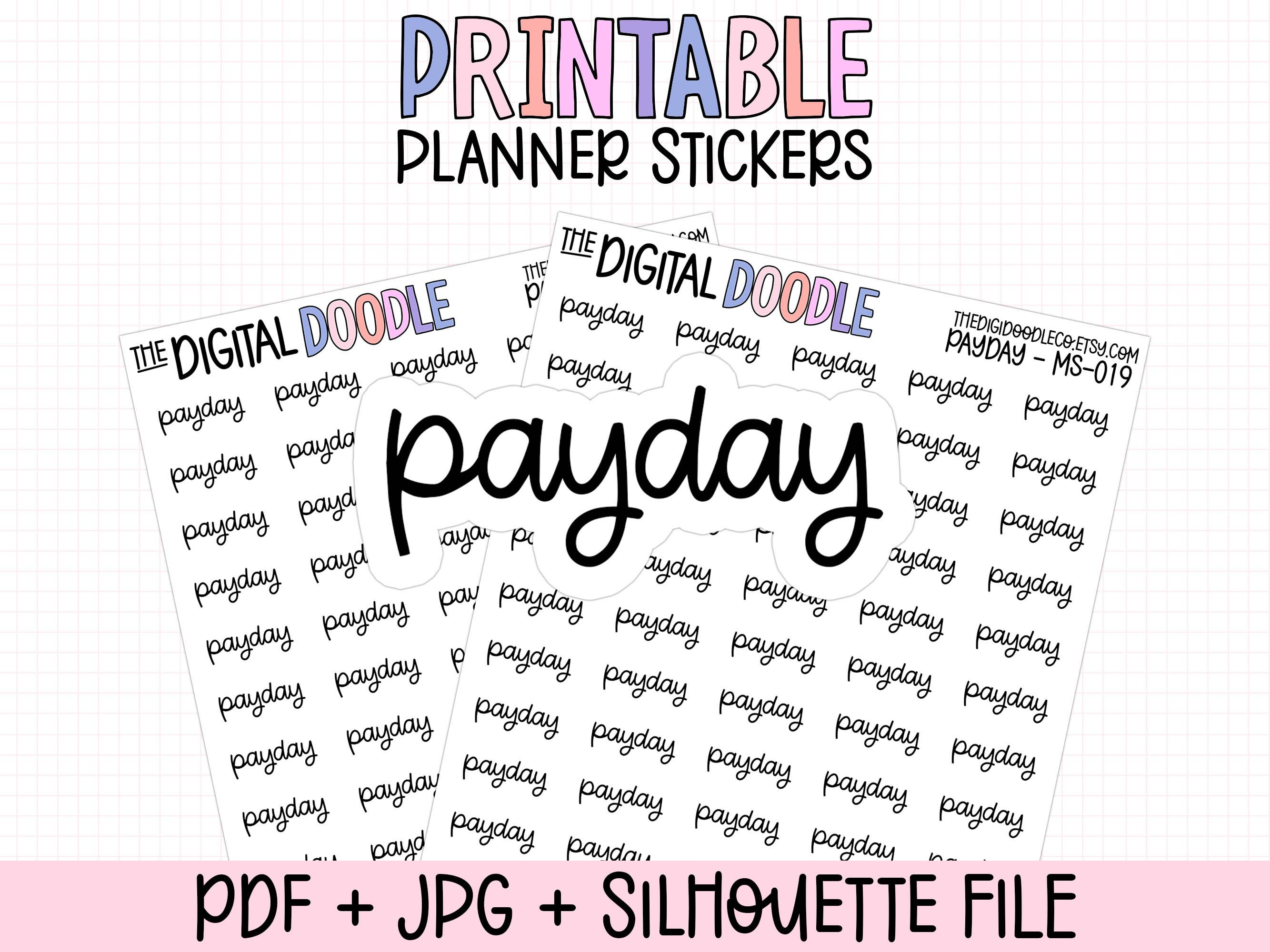 Payday Printable Planner Stickers